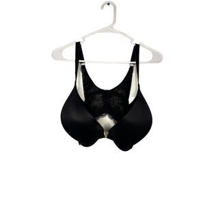 Victoria’s Secret 38 DDD Uplift Demi black Front Closure Lace Bra